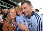 18 September 2011; Alan Brogan, Dublin, celebrates with his wife Lydia and 2 year old son Jamie after the game. GAA Football All-Ireland Senior Championship Final, Kerry v Dublin, Croke Park, Dublin. Photo by Sportsfile