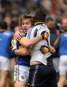 18 September 2011; Tipperary players Adrian McGuire, and Evan Comerford, celebrate after the game. GAA Football All-Ireland Minor Championship Final, Tipperary v Dublin, Croke Park, Dublin. Picture credit: Dáire Brennan / SPORTSFILE