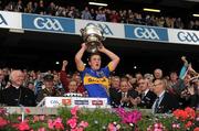 18 September 2011; Tipperary captain Liam McGrath lifts the Tommy Markham cup. GAA Football All-Ireland Minor Championship Final, Tipperary v Dublin, Croke Park, Dublin. Picture credit: Ray McManus / SPORTSFILE