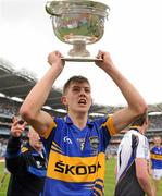 18 September 2011; Stephen O'Brien, Tipperary celebrates with the cup after the game. GAA Football All-Ireland Minor Championship Final, Tipperary v Dublin, Croke Park, Dublin. Picture credit: Barry Cregg / SPORTSFILE