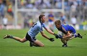 18 September 2011; John Meagher, Tipperary, in action against Conor Meaney, Dublin. GAA Football All-Ireland Minor Championship Final, Tipperary v Dublin, Croke Park, Dublin. Picture credit: David Maher / SPORTSFILE