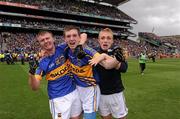 18 September 2011; Tipperary players, from left, Colman Kennedy, Seamus Kennedy and Kevin Fahey. GAA Football All-Ireland Minor Championship Final, Tipperary v Dublin, Croke Park, Dublin. Picture credit: Stephen McCarthy / SPORTSFILE