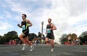 17 September 2011; Colin  Wendel, Dublin, left, and Justin Mc Keever, Dublin, in action during the National Lottery Half Marathon. Phoenix Park, Dublin. Picture credit: Stephen McCarthy / SPORTSFILE