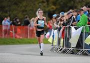 17 September 2011; Annette Kealy, Raheny Shamrocks A.C., on her way to finishing in second position during the National Lottery Half Marathon. Phoenix Park, Dublin. Picture credit: Stephen McCarthy / SPORTSFILE