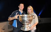 19 September 2011; Dublin's Denis Bastick and Jody Hannon, with the Sam Maguire Cup, at the 'Homecoming Celebrations' for the GAA Football All-Ireland Senior Championship winners. Dublin Football Squad Homecoming Celebrations, Mansion House, Dawson Street, Dublin. Picture credit: Ray McManus / SPORTSFILE