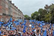 19 September 2011; Dublin supporters at the 'Homecoming Celebrations' for the GAA Football All-Ireland Senior Championship winners. Dublin Football Squad Homecoming Celebrations, Merrion Square, Dublin. Picture credit: David Maher / SPORTSFILE