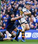 1 April 2017; Jimmy Gopperth of Wasps is tackled by Sean O'Brien of Leinster during the European Rugby Champions Cup Quarter-Final match between Leinster and Wasps at Aviva Stadium in Dublin. Photo by Ramsey Cardy/Sportsfile