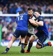 1 April 2017; Willie Le Roux of Wasps is tackled by Robbie Henshaw, left, and Jack Conan of Leinster during the European Rugby Champions Cup Quarter-Final match between Leinster and Wasps at Aviva Stadium in Dublin. Photo by Ramsey Cardy/Sportsfile