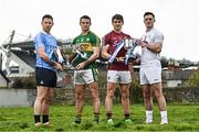 3 April 2017; In attendance at the Allianz Football League Finals Media Day in Dublin are league finalists, from left, Dublin's Philly McMahon, Kerry's Shane Enright, Galway's Shane Walsh and Kildare's Eóin Doyle. This year, Allianz celebrates 25 years of sponsoring the Allianz Leagues. Visit www.allianz.ie for more information. Photo by Ramsey Cardy/Sportsfile