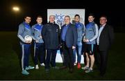 3 April 2017; Celtic Pure, the Irish natural spring water company, today announced a new sponsorship of the Monaghan senior football team as their official water partner. With hydration being a key pillar of sports performance, this role sees Celtic Pure bring their expertise to the Monaghan set-up and will ensure the provision of water for training and match days throughout the year for the award-winning team. Pictured at Monaghan GAA Training Grounds are Monaghan manager Malachy O'Rourke, Padraig McEneaney, CEO, Celtic Pure and ?Liam Duffy, Business Development Manager and CFO, Celtic Pure, alongside players, from left, Drew Wylie, Colin Walshe, Conor McManus and Darren Hughes. Photo by Ramsey Cardy/Sportsfile