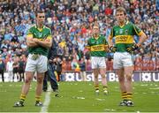 18 September 2011; Dejected Kerry captain Colm Cooper, centre, with Brian McGuire, left, and Donnchadh Walsh, right, after the game. GAA Football All-Ireland Senior Championship Final, Kerry v Dublin, Croke Park, Dublin. Photo by Sportsfile