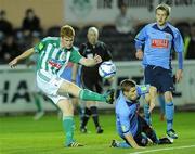 21 September 2011; Sean Houston, Bray Wanderers, in action against Darren Meenan, UCD. Airtricity League Premier Division, Bray Wanderers v UCD, Carlisle Grounds, Bray, Co. Wicklow. Picture credit: Matt Browne / SPORTSFILE