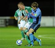 21 September 2011; Chris Shields, Bray Wanderers, in action against Paul Corry, UCD. Airtricity League Premier Division, Bray Wanderers v UCD, Carlisle Grounds, Bray, Co. Wicklow. Picture credit: Matt Browne / SPORTSFILE