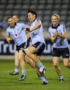 21 September 2011; Éamon Fennell celebrates scoring the first Dublin goal. Challenge game in aid of Crosscare and Temple Street Hospital, Dublin v Kilmacud Crokes, Parnell Park, Dublin. Picture credit: Ray McManus / SPORTSFILE
