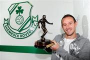 22 September 2011; Pat Sullivan, Shamrock Rovers, who was presented with the Airtricity / SWAI Player of the Month Award for August 2011. Tallaght Stadium, Tallaght, Dublin. Picture credit: Brian Lawless / SPORTSFILE