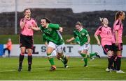 4 April 2017; Niamh Farrelly of Republic of Ireland celebrates after scoring her side's first goal during the UEFA Women's Under 19 European Championship Elite Round match between Republic of Ireland and Scotland at Market's Field in Limerick. Photo by Eóin Noonan/Sportsfile