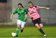4 April 2017; Lucy McCartan of Republic of Ireland in action against Carla Boyce of Scotland during the UEFA Women's Under 19 European Championship Elite Round match between Republic of Ireland and Scotland at Market's Field in Limerick. Photo by Eóin Noonan/Sportsfile