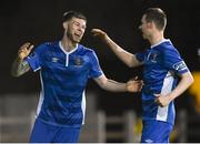 4 April 2017; Gary Delaney, left, of Waterford FC celebrates after scoring his side's second goal against Wexford FC with team-mate Dean Walsh during the EA Sports Cup First Round match between Wexford FC and Waterford FC at Ferrycarrig Park in Wexford. Photo by Matt Browne/Sportsfile