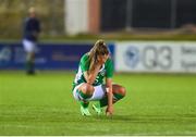 4 April 2017; A dejected Chloe Moloney of Republic of Ireland after her side's defeat in the UEFA Women's Under 19 European Championship Elite Round match between Republic of Ireland and Scotland at Market's Field in Limerick. Photo by Eóin Noonan/Sportsfile