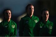 6 April 2017; Republic of Ireland players including Roma McLoughlin ahead of the UEFA Women's Under 19 European Championship Elite Round match between Republic of Ireland and Ukraine at Market's Field in Limerick. Photo by Eóin Noonan/Sportsfile