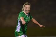 6 April 2017; Saoirse Noonan of Republic of Ireland celebrates after scoring her side's second goal during the UEFA Women's Under 19 European Championship Elite Round match between Republic of Ireland and Ukraine at Markets Field in Limerick. Photo by Eóin Noonan/Sportsfile