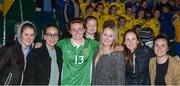 6 April 2017; Derbhaile Beirne of Republic of Ireland with friends and supporters following the UEFA Women's Under 19 European Championship Elite Round match between Republic of Ireland and Ukraine at Market's Field in Limerick. Photo by Eóin Noonan/Sportsfile