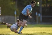 7 April 2017; Jamie Glynn of UCD is tackled by Brian Slater of Dublin University during the 65th Annual Colours Match between University College Dublin and Dublin University FC at the Belfield Bowl in UCD, Co. Dublin. Photo by David Fitzgerald/Sportsfile