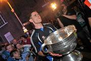 19 September 2011; Dublin's Stephen Cluxton, with the Sam Maguire Cup, at the 'Homecoming Celebrations' for the GAA Football All-Ireland Senior Championship winners. Dublin Football Squad Homecoming Celebrations, Merrion Square, Dublin. Picture credit: David Maher / SPORTSFILE