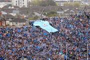 18 September 2011; A giant Dublin jersey is passed along Hill 16. Supporters at the GAA Football All-Ireland Championship Finals, Croke Park, Dublin. Picture credit: Dáire Brennan / SPORTSFILE