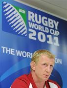 23 September 2011; Ireland's Leo Cullen during a press conference ahead of their 2011 Rugby World Cup, Pool C, game against Russia on Sunday. Ireland Rugby Press Conference, Novotel Lakeside, Rotorua, New Zealand. Picture credit: Brendan Moran / SPORTSFILE