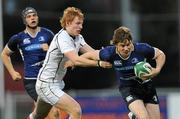 23 September 2011; Michael Sherlock, Leinster, is tackled by Dan Kerr, Ulster. Sword Security Under 20 Interprovincial, Leinster v Ulster, Donnybrook Stadium, Donnybrook, Dublin. Picture credit: Brian Lawless / SPORTSFILE