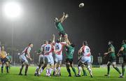 23 September 2011; John Muldoon, Connacht, wins possession in the line-out. Celtic League, Connacht v Newport Gwent Dragons, Sportsground, Galway. Picture credit: Diarmuid Greene / SPORTSFILE