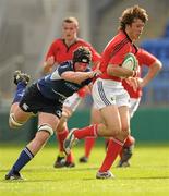 24 September 2011; Harry McNulty, Munster, is tackled by Gavin Thornbury, Leinster. Sword Security Under 19, Blue, Interprovincial, Leinster v Munster, Donnybrook Stadium, Donnybrook, Dublin. Photo by Sportsfile