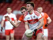 5 April 2017; Oisin Duffy of Derry in action against Jack Rafferty of Armagh during the EirGrid Ulster GAA Football U21 Championship Semi-Final match between Derry and Armagh at Celtic Park in Derry. Photo by Oliver McVeigh/Sportsfile