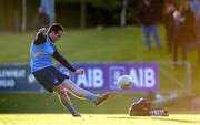 7 April 2017; Former Dubin GAA footballer and UCD GAA Executive Ger Brennan takes part in a half time kicking contest during the 65th Annual Colours Match between University College Dublin and Dublin University FC at the Belfield Bowl in UCD, Co Dublin. Photo by David Fitzgerald/Sportsfile
