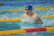 7 April 2017; Jack Angus of Ards Swim Club, Co. Down, on his way to winning the Junior Men's 100m Breaststroke Final during the 2017 Irish Open Swimming Championships at the National Aquatic Centre in Dublin. Photo by Sam Barnes/Sportsfile