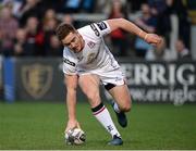 7 April 2017; Paddy Jackson of Ulster scores his sides first try during the Guinness PRO12 Round 19 match between Ulster and Cardiff Blues at the Kingspan Stadium in Belfast. Photo by Oliver McVeigh/Sportsfile