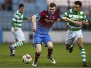 7 April 2017; Mark Doyle of Drogheda United in action against Roberto Lopes Shamrock Rovers during the SSE Airtricity League Premier Division match between Drogheda United and Shamrock Rovers at United Park in Drogheda, Co. Louth. Photo by David Maher/Sportsfile