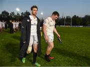 7 April 2017; Dublin University players leave the field following their side's defeat in the 65th Annual Colours Match between University College Dublin and Dublin University FC at the Belfield Bowl in UCD, Co. Dublin. Photo by David Fitzgerald/Sportsfile