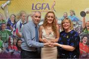 7 April 2017; Caoimhe McGrath, UL and Waterford, receiving her LGFA HEC All Star Award from Marie Hickey, President of the LGFA, and Donal Barry from the Ladies HEC at Croke Park Hotel on Friday, April 7th. The LGFA HEC All Star Awards recognised the best performers from the O’Connor Cup weekend recently hosted by GMIT at the Ballyhaunis Centre of Excellence and Elvery’s McHale Park. The Croke Park Hotel in Dublin, Jones' Road, Dublin 3. Photo by Piaras Ó Mídheach/Sportsfile