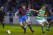 7 April 2017; Jake Hyland of Drogheda United in action against Ronan Finn of Shamrock Rovers during the SSE Airtricity League Premier Division match between Drogheda United and Shamrock Rovers at United Park in Drogheda, Co. Louth. Photo by David Maher/Sportsfile