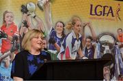 7 April 2017; Marie Hickey, President of the LGFA, speaking at the Ladies HEC All Star awards at Croke Park Hotel on Friday, April 7th. The LGFA HEC All Star Awards recognised the best performers from the O’Connor Cup weekend recently hosted by GMIT at the Ballyhaunis Centre of Excellence and Elvery’s McHale Park. The Croke Park Hotel in Dublin, Jones' Road, Dublin 3. Photo by Piaras Ó Mídheach/Sportsfile
