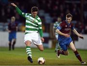 7 April 2017; Samul Bone of Shamrock Rovers in action against Mark Doyle of Drogheda United during the SSE Airtricity League Premier Division match between Drogheda United and Shamrock Rovers at United Park in Drogheda, Co Louth. Photo by David Maher/Sportsfile