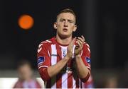 7 April 2017; Ronan Curtis of Derry City acknowledges supporters after his side's defeat in the SSE Airtricity League Premier Division match between Cork City and Derry City at Turner's Cross in Cork. Photo by Eóin Noonan/Sportsfile