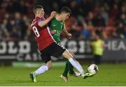 7 April 2017; Shane Griffin of Cork City in action against Harry Monaghan of Derry City during the SSE Airtricity League Premier Division match between Cork City and Derry City at Turner's Cross in Cork. Photo by Eóin Noonan/Sportsfile