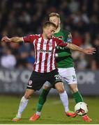 7 April 2017; Lukas Schubert of Derry City in action against Kevin O'Connor of Cork City during the SSE Airtricity League Premier Division match between Cork City and Derry City at Turner's Cross in Cork. Photo by Eóin Noonan/Sportsfile