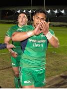 7 April 2017; Denis Buckley, left, and Bundee Aki of Connacht after the Guinness PRO12 Round 19 match between Edinburgh Rugby and Connacht at Myreside in Edinburgh. Photo by Kenny Smith/Sportsfile