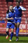 7 April 2017; John O'Flynn, left, of Limerick FC is congratulated by his team-mate Chiedozie Ogbene after scoring his sides second goal during the SSE Airtricity League Premier Division match between St Patrick's Athletic and Limerick FC at Richmond Park in Dublin. Photo by Matt Browne/Sportsfile