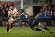 7 April 2017; Sean Reidy of Ulster is tackled by Jarrad Hoeata of Cardiff Blues during the Guinness PRO12 Round 19 match between Ulster and Cardiff Blues at the Kingspan Stadium in Belfast.  Photo by Oliver McVeigh/Sportsfile