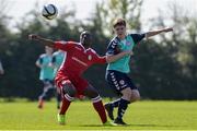 8 April 2017; Peter Adigun of Shelbourne in action against Conor McGowan of Derry City during the SSE Airtricity U17 League match between Shelbourne and Derry City at AUL Complex in Clonshaugh, Dublin. Photo by Sam Barnes/Sportsfile